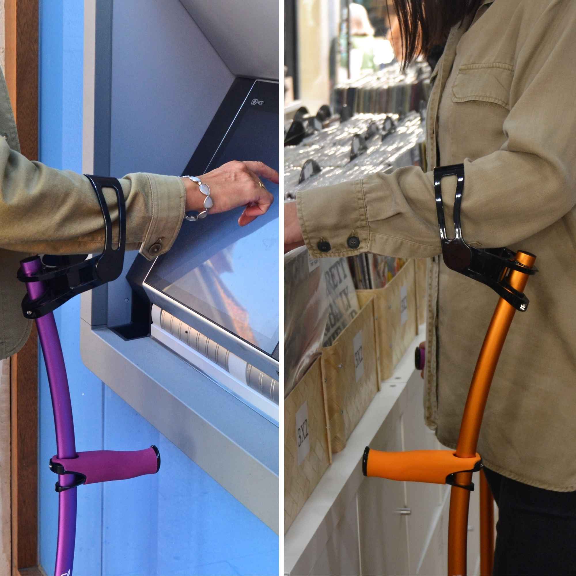 /en/crutches-images/Picture of use of the INDESmed aluminium crutches with system anti-fall